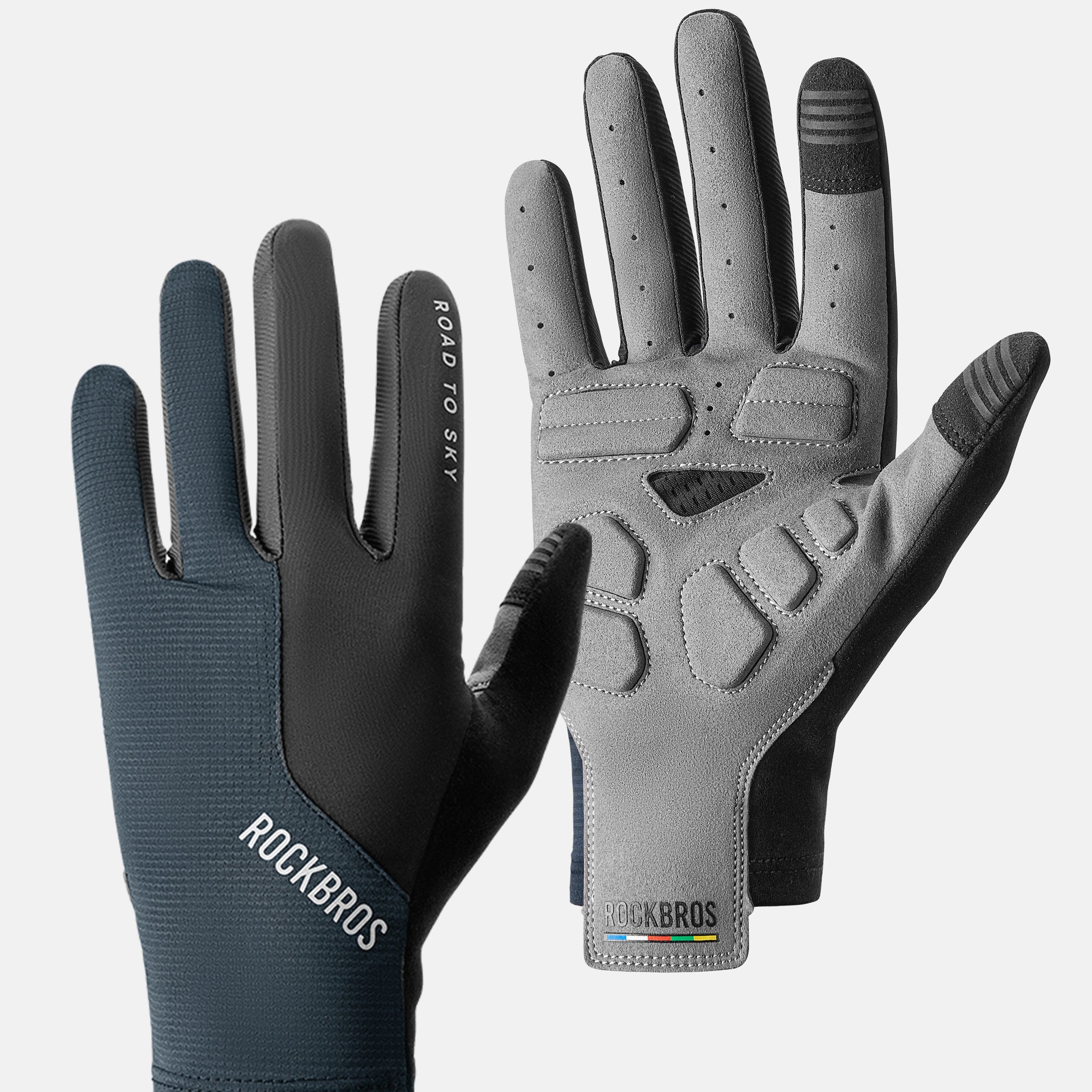 ROCKBROS ROAD to SKY Bike Riding Gloves Full Finger Bicycle Gloves MTB Bike Men Riding Breathable Sun protection Bike Gloves