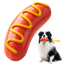 Wholesale Supply of Pet Chew Toys Teething Sticks Dog Vocal Hot Dog Training Props Made of Rubber TPR Plastic Gog Chew Toys