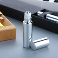 SUMEEAR Custom Print UV 5ML Mini Glass Essential Oil Perfume Roller Bottle round Flat Shape Electroplated Roll Seal Package Box
