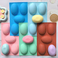 HY 5 Cavity Oval Goose Egg Shape Silicone Easter Egg Mold Chocolate Cake Soap Baking Mold