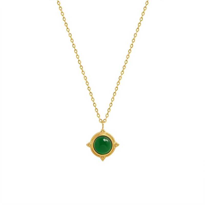 Temperament Cold Wind Contracted Personality Agate Zircon Pendant Necklace Female Clavicle Chain
