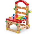 Children's Creative Work Chair Toy Wooden Assembly Puzzle with Disassembly Screw Nut Block Building Tables for Kids