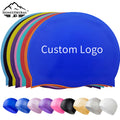 Personalised Custom logo Printing High Elasticity Silicone Swimming Cap Seamless Waterproof Dome Swimming Cap