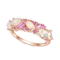 OL0935 Abiding Shield Fine Ethiopia Opal Gemstone Gold Vermail Jewelry 925 Sterling Silver Engagement Ring With Gold Plating
