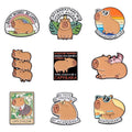 Wholesale Metal Cartoon Pins Cute Capybara Enamel Pins Animal Metal Jewelry Brooches Pin Badges Christmas Gift for Kids Friends