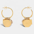 2021 New Niche Design Brass Gold-plated Shiny Multi-layered Geometric Round Hoop Earrings