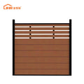 JHR Garden Fence Panels Outdoor Composite Fencing Post Boards Wood Grain Wall Fencing