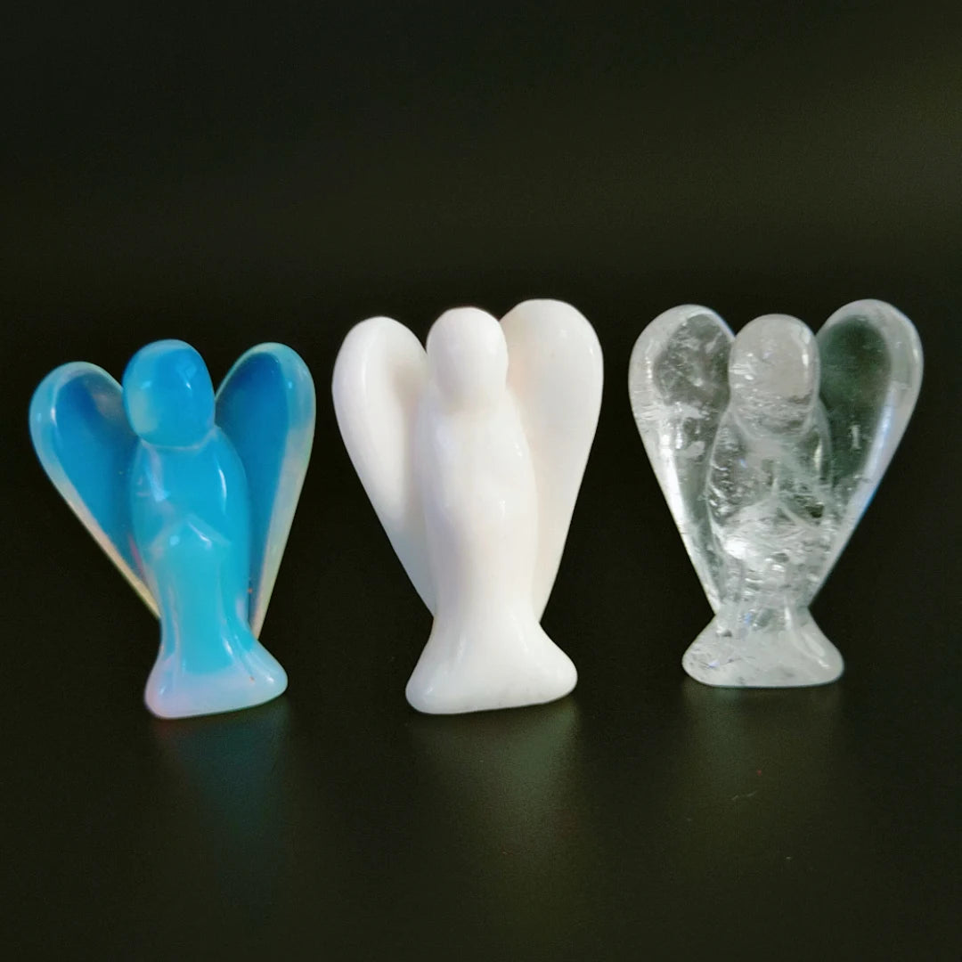 Hongzhuo Wholesale Natural Colorful Mineral Chakra Crystal Carved Angel for Gift Crafts