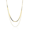 925 Sterling Silver Double-Layered Snake & Box Chain Necklace Fine Chains for Women