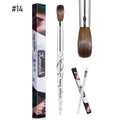 Wholesale Custom Logo 100% Pure White Black Marbled Handle Size 8 10 12 14 16 18 20 Acrylic Kolinsky Hair Nail Brush
