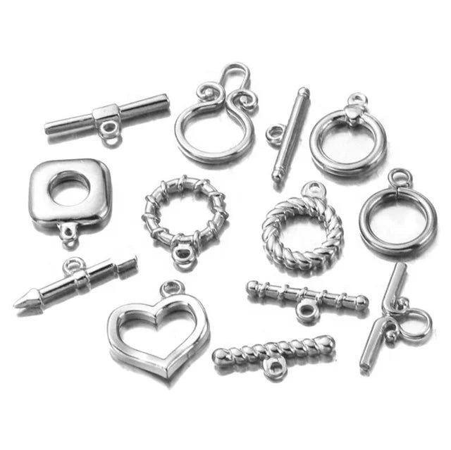 Yiwu Aceon Stainless Steel Casting Fashion Various Shape Circle Bar Clasp DIY Jewelry Chain Clasp Unique Toggle Clasp