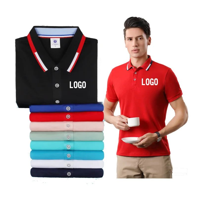 Wholesale Men Lapel POLO Shirt Fashion Design 200 Grams Worsted Cotton Oversize Men's Business Polo Shirt