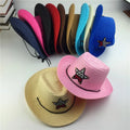 Boys and Girls Western Jazz Cowboy Children's Sunshade Hat Baby Straw Hat Star Children's Straw Hat Manufacturer Wholesale