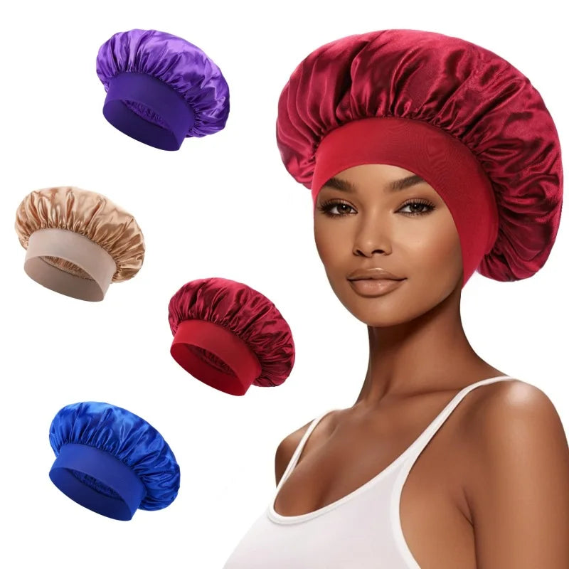Hot Sale Wide Brim Beauty Hair Bonnet Hats Custom Logo Satin Silk England Style All Seasons Sports Fishing for Women