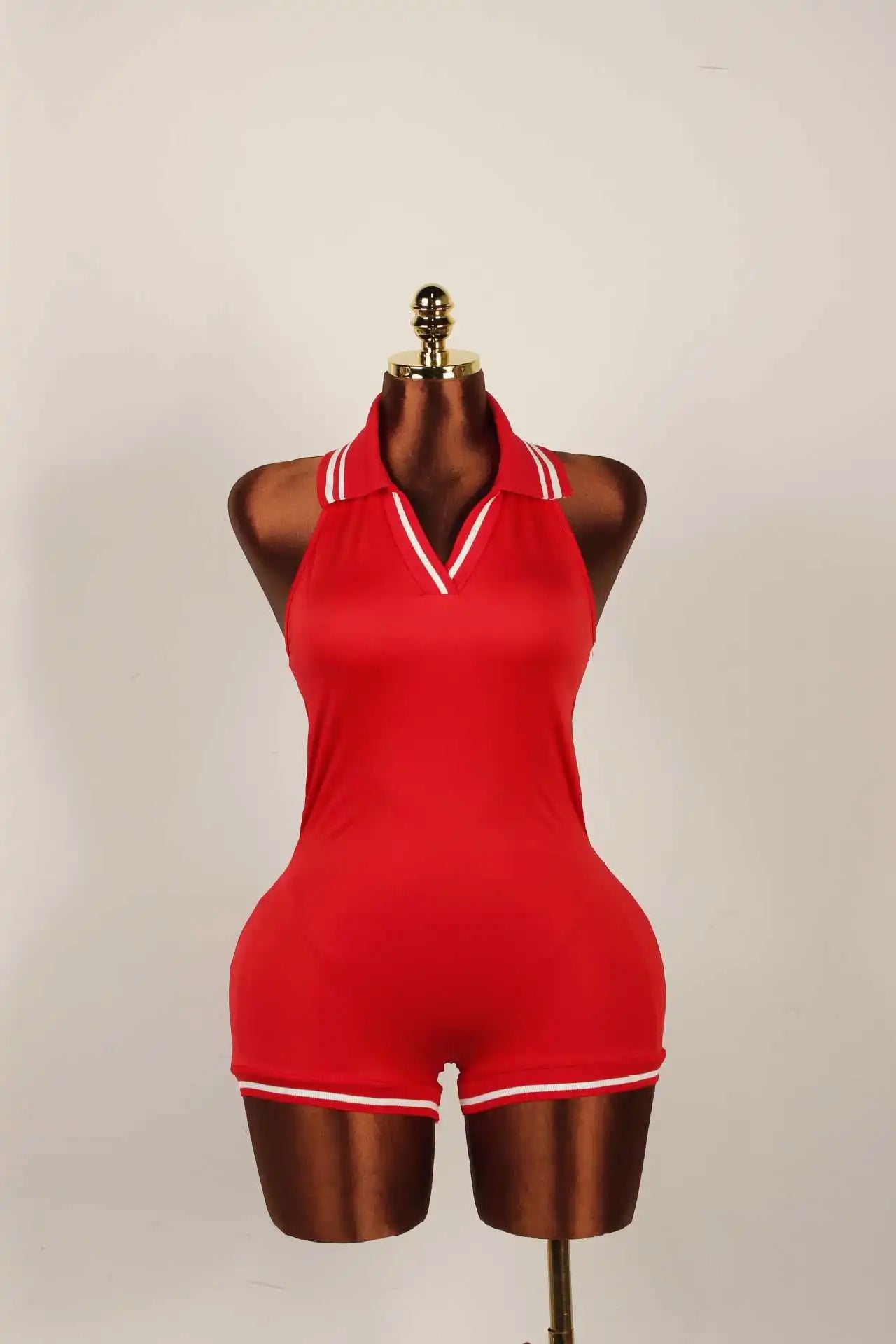 2026 Summer Female Clothes Sexy Romper Halter V Neck Knit Backless Shorts Jumpsuits for Women