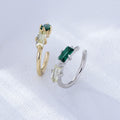 Aretes De Plata 925 Joyeria Fina Wholesale 14K Gold Plated Sterling Silver No Piercing Clip-on Emerald Zirconia Cuff Earrings