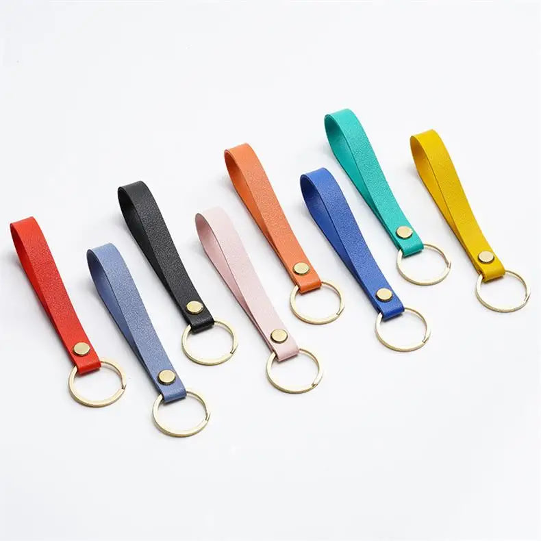 Cheap High-Quality PU Key Chain Leather Car Business Key Chain Pendant Accessories Leather Key Ring Small Gift Wholesale