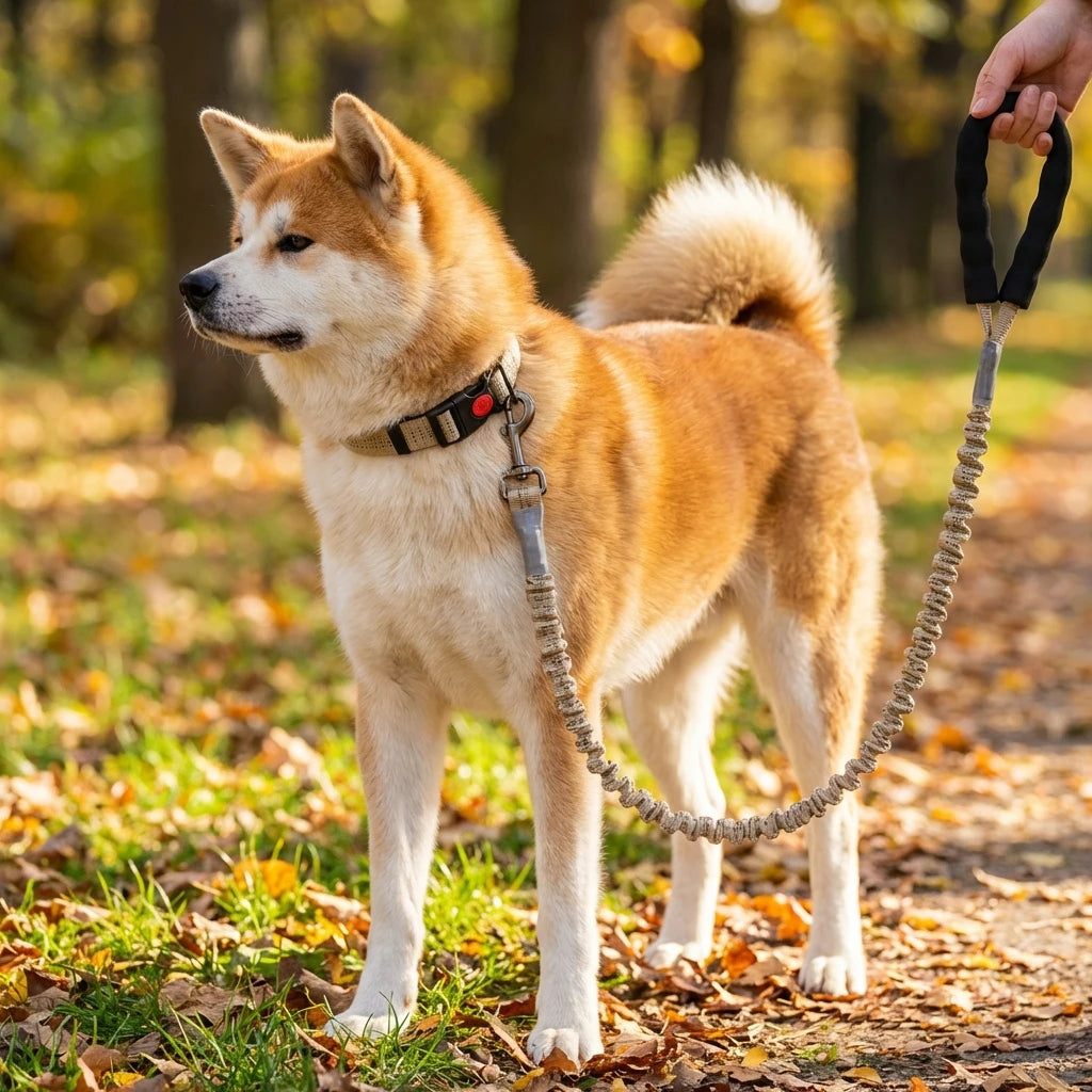 Retractable Running Walking Hands Free Waist Professional Harness with Reflective Stitches Dog Leash Collar with Leash