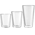 Classic Design Logo Customized Straight Line Borosilicate Double Wall Glass Coffee Mug Tumbler 400ml Capacity Hot Proof for
