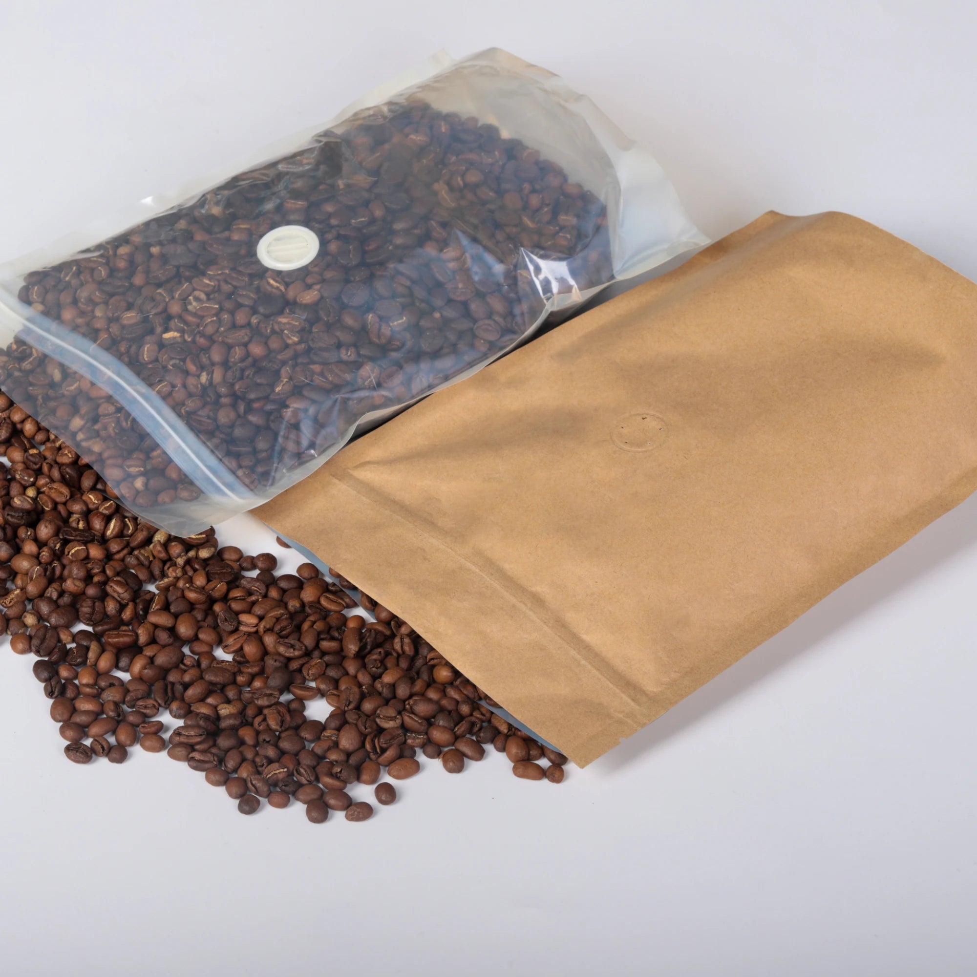 Customizable Biodegradable Recyclable Brown Kraft Paper Stand Pouch Ziplock Food Packaging for Coffee Tea Shopping