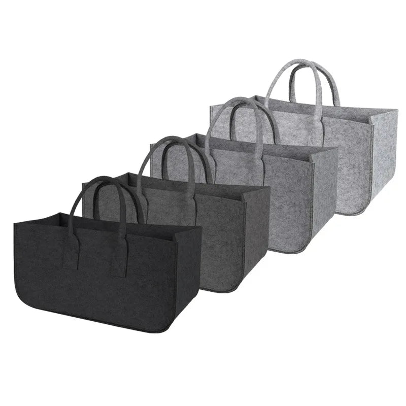 Eco Friendly Felt Tote Bag Storage Case Felt Storage Basket Firewood Holder