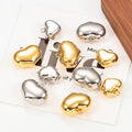 Shiny Puffy  Heart Pendant 18K Gold PVD Plated 2 Styles Love Charms Stainless Steel Heart Jewelry Components
