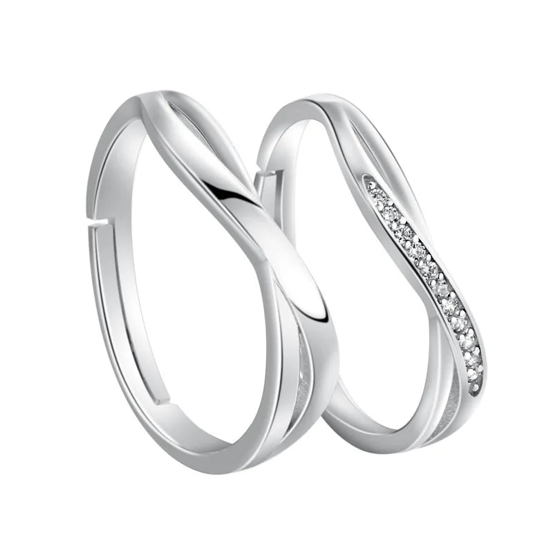 Unique Style Twisted Eternity Ring Band Infinity Meaningful Couple Finger Ring S925 Promise Ring