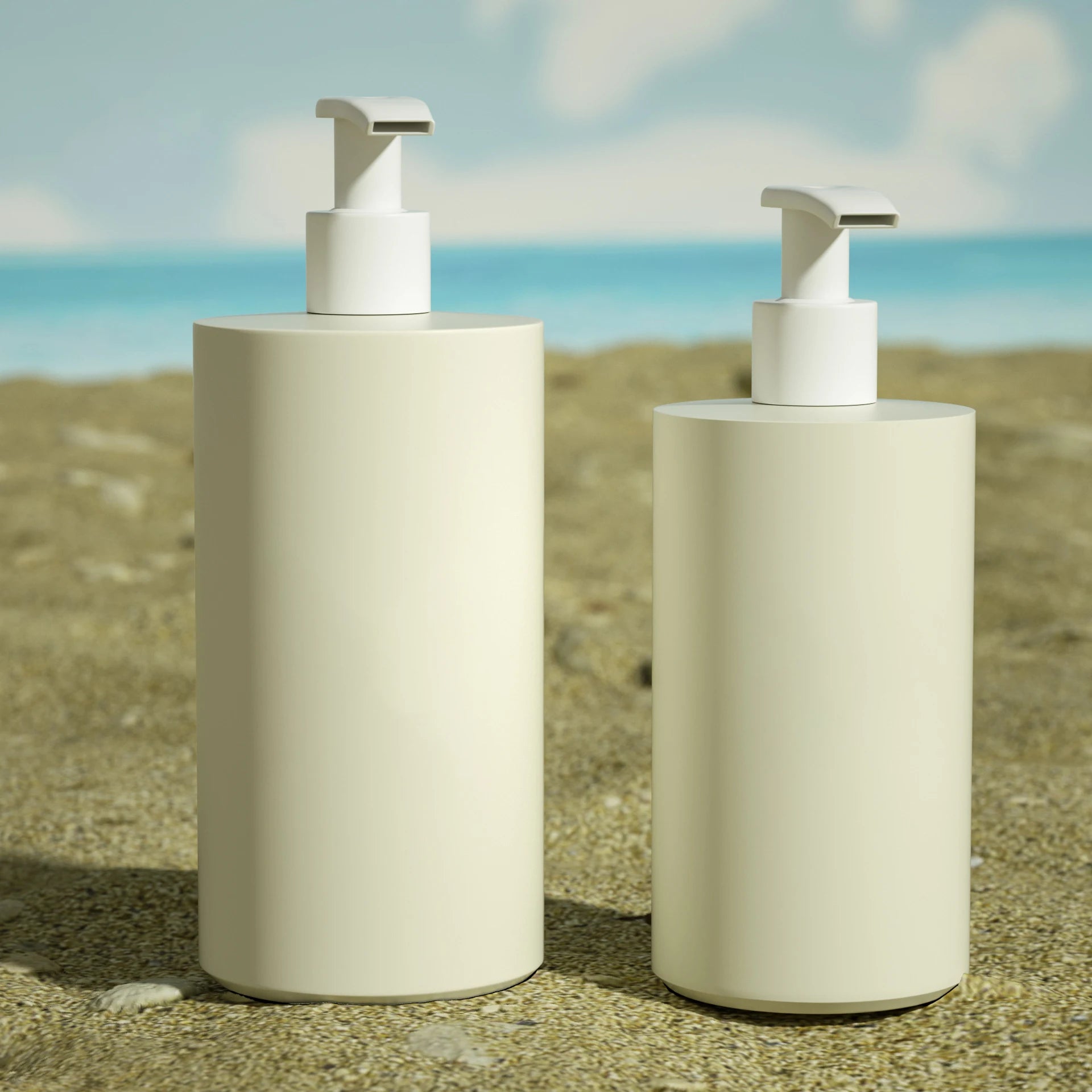 Custom 300ml450ml Deluxe Press Body Lotion Round Flat Shoulder HDEP Biodegradable Shampoo and Conditioner Bottle