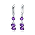 A185 Abiding Classic Natural Amethyst Romantic Drop Earrings 925 Sterling Silver Modern Earrings for Women Wedding Jewelry
