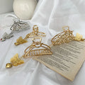 Fashion Zinc Alloy Butterfly Hair Clip Claw with Chains Gold & Silver 6 Colors Large Size for Girls-Prom & Valentine's Day