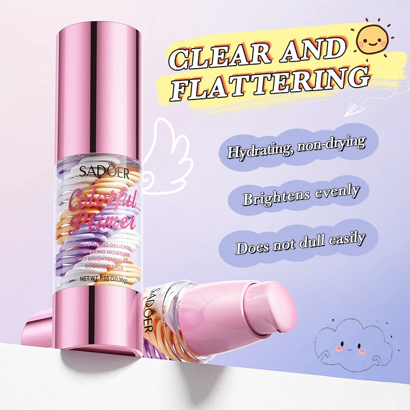 Private Label SADOER Three Color Primer Isolating Cream Contouring Moisturizing Concealer Makeup