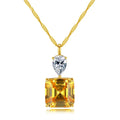 925 Fine Silver Jewelry Platinum 18k Gold Plated Twisted Rope  Square Cubic Zircon Personalized Necklace