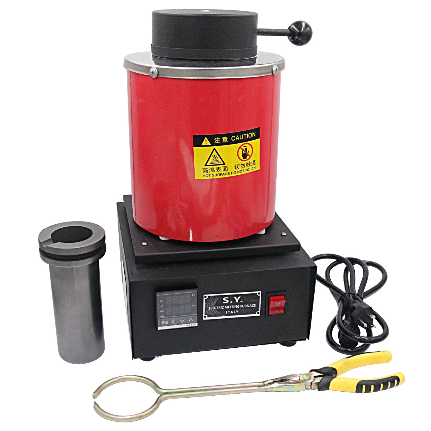 1100â„ƒ Portable Metal Jewelry Melting Machine Melting Furnace With 3KG Graphite Crucible for Refining Gold Silver Copper Aluminum