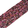 2mm 3mm 4mm Loose Micro Faceted Round Gemstone Bead Strands Natural Ruby Stone Beads for Jewelry Making Bracelet