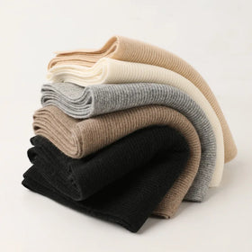 Factory Wholesale Winter Hot Selling Krown Cashmere Soft Lightweight Solid Black 30x165cm Custom Luxury Knitted Fashion Men