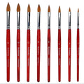Professional Wood Handle Thick Kolinsky Acrylic Gel Nail Art Brush Set With Different Sizes