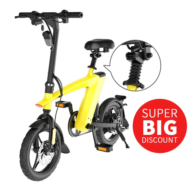 KIXIN Customized 250W Portable Electric City Bike with 14 Inch Tire and 36V Replaceable Down Tube Battery Elektrische Fiets