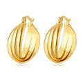 2022 Trendy Huggies Custom Large Gold Plated Jewelry Stainless Steel Chunky Hoop Earrings for Women