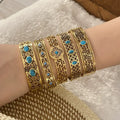 Hot-selling Stainless Steel Bracelet for Women Personalized Design HollowTurquoise High-end Jewelry Wholesale