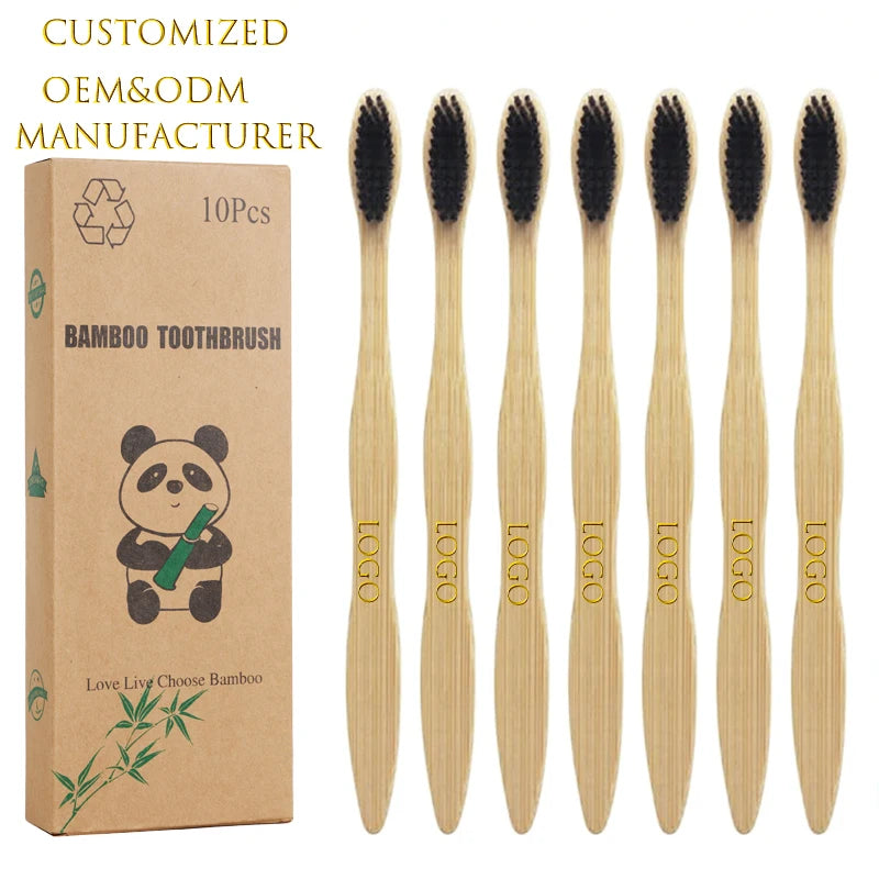 Eco-Friendly Multicoloured Interchangeable Bamboo Toothbrushes Children'S Bamboo Toothbrush Without Bpa Ergonomic