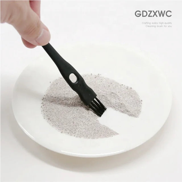 2-in-1 Scrape Hanging Hole Computer Keyboard Crevices Clean up Mini Nylon Black Brushes Multifunctional Brush