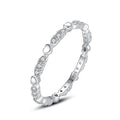 Dainty 925 Sterling Silver Ring Women Simple Love Heart-shaped Diamond Thin Stacked Finger Ring