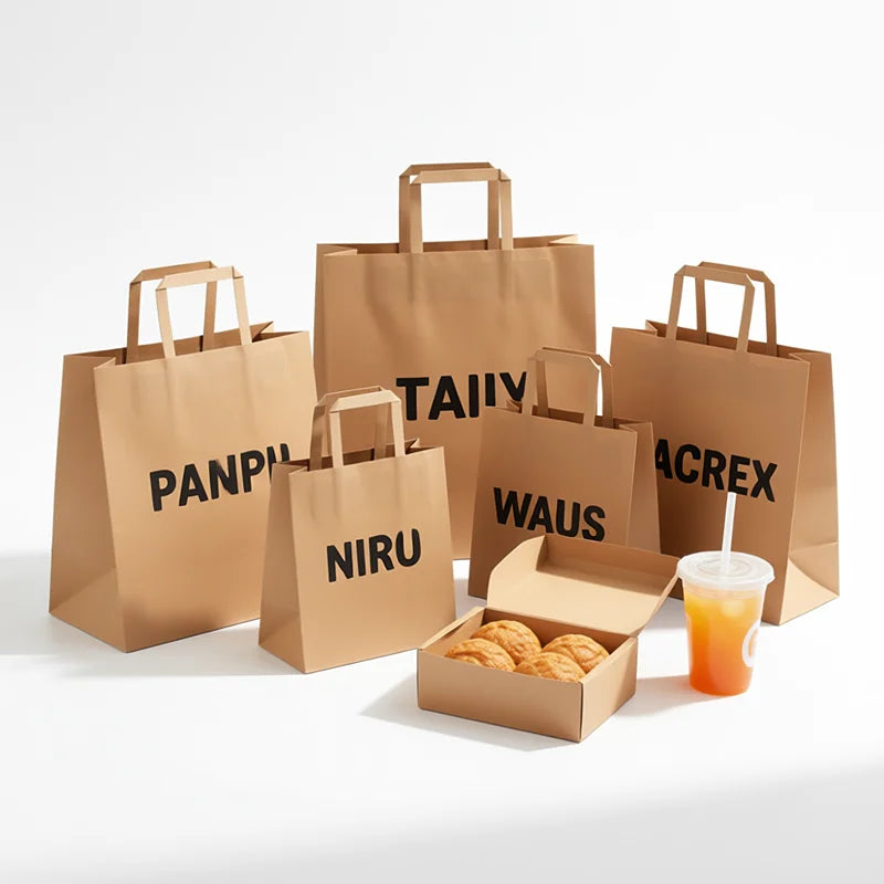 Branded Hotel Take Away Custom Sushi Paper Bag for Food Takeaway Durable Quality Fast Food Takeaway Paper Bag