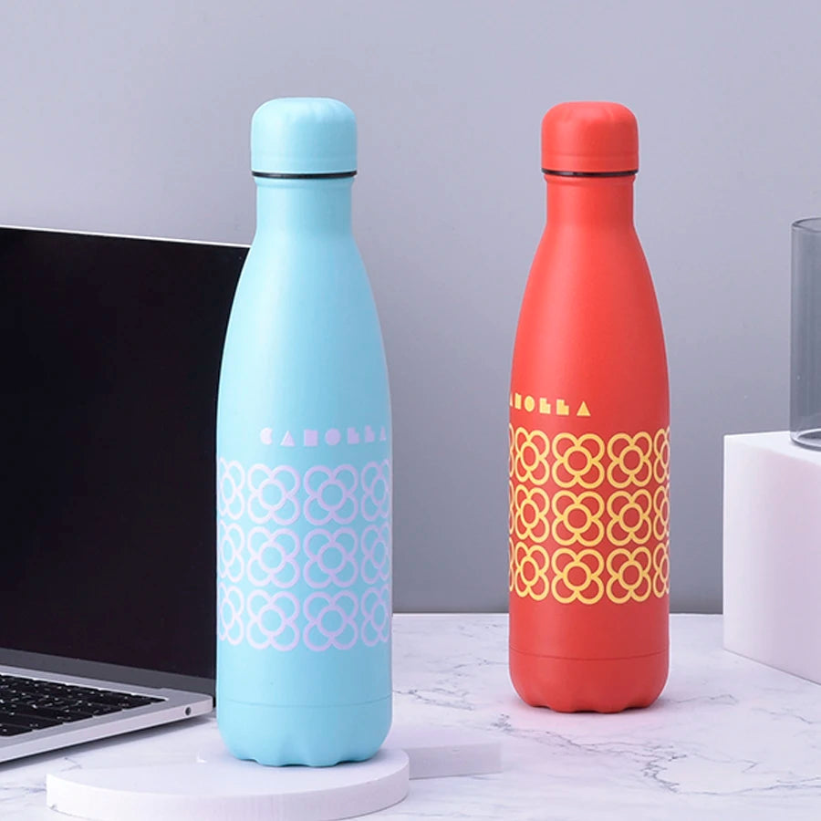 Stainless Steel Bottle Double Wall Insulated Vacuum Flask Powder Coated Metal Water Bottle for Sports