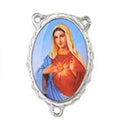 Divine Mercy Jesus Virgin Mary Centerpiece for Catholic Rosary Making Religious Medal Pendant
