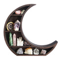 2021 Fashion Cheap Rustic Wall Mounted Half Moon Wooden Crystal Shelf CNLF
