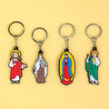 Budget-Friendly Christian Keychain Virgin Mary and Jesus Soft PVC Religious Keyring for Bulk Orders and Church Gift Shops