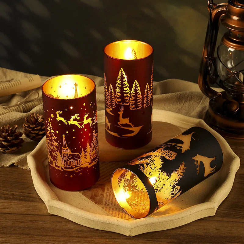 Battery Powered Handmade Christmas Flameless Led Candles with Remote Control for Wedding and Parties Decorations