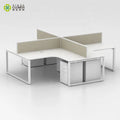 Commercial Furniture Solution Modern L Shaped Desk 4 Seater Modular Office Table