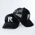 Plain Blank 5 Panel Custom Fuzzy Full Velvet Velour Fur Suede Trucker Hat Caps 3d Embroidery Cap Embroidered Mesh Hats Truckers